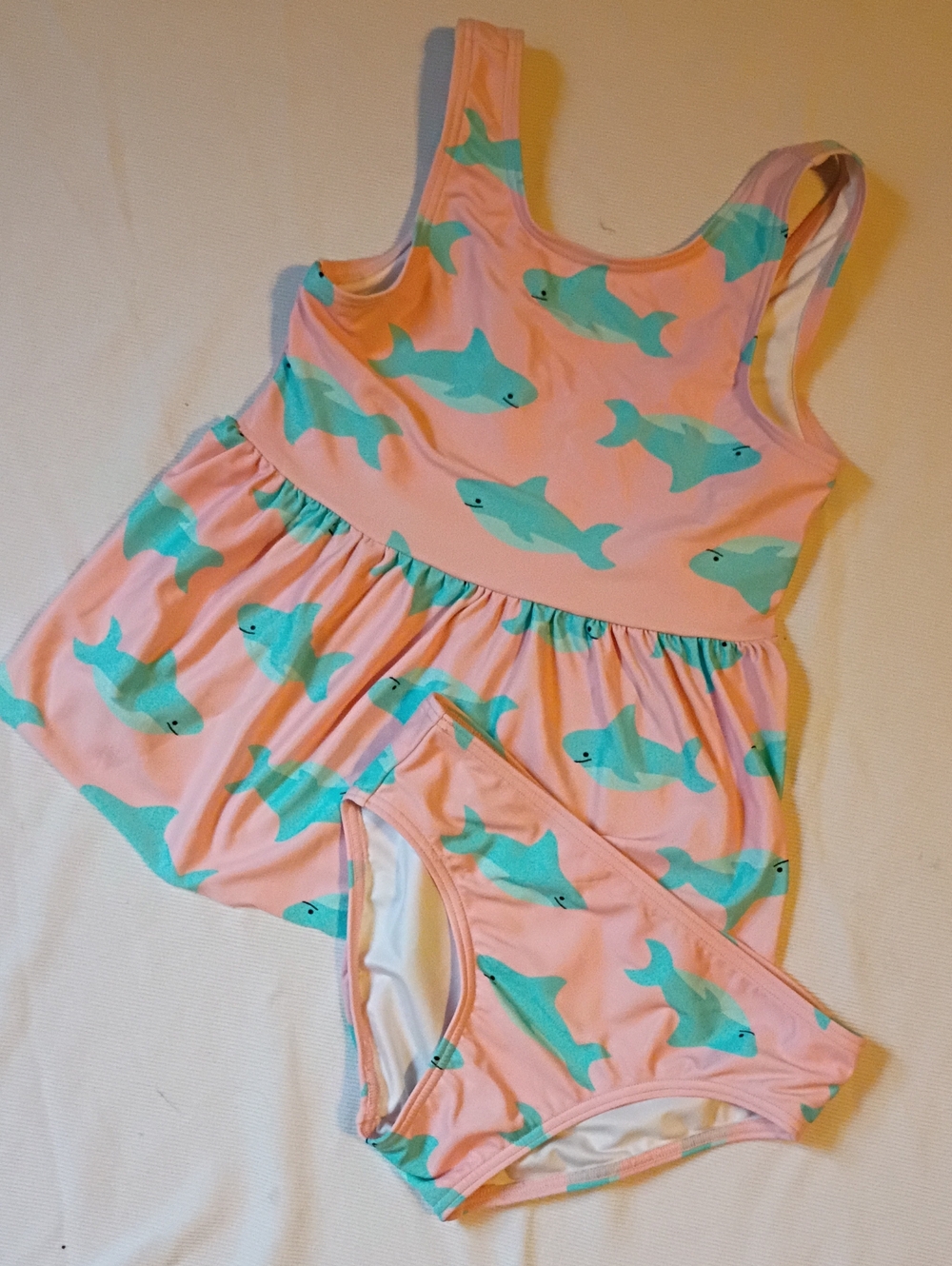 Tucker + Tate Pink Shark Girls Swim Set
